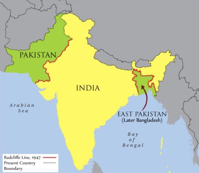 Radcliffe Line between India and Pakistan