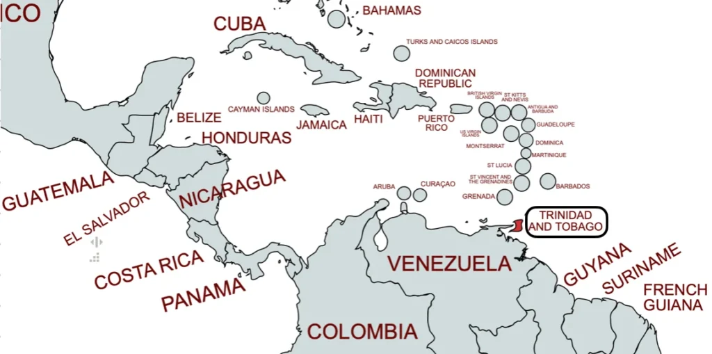 Trinidad & Tobago in World Map - UPSC